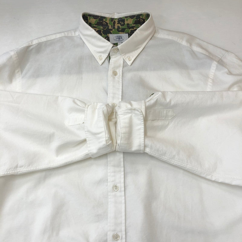 【中古品】【メンズ】 A BATHING APE アベイシングエイプ ABC CAMO ONE POINT RELAXED FIT SHIRT 001SHK801008M ABCカモ ワンポイント リラックスフィットシャツ 長袖 トップス 142-250606-kk-18-tei サイズ：XL カラー：ホワイト 万代Net店