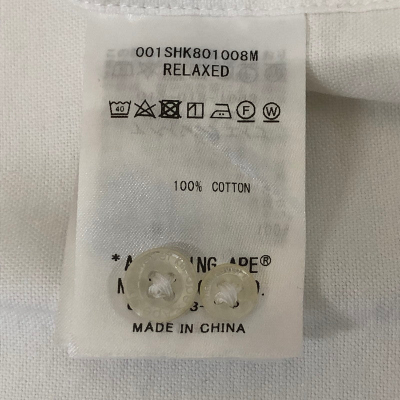 【中古品】【メンズ】 A BATHING APE アベイシングエイプ ABC CAMO ONE POINT RELAXED FIT SHIRT 001SHK801008M ABCカモ ワンポイント リラックスフィットシャツ 長袖 トップス 142-250606-kk-18-tei サイズ：XL カラー：ホワイト 万代Net店