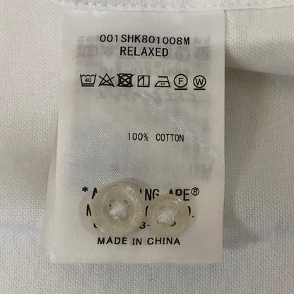 【中古品】【メンズ】 A BATHING APE アベイシングエイプ ABC CAMO ONE POINT RELAXED FIT SHIRT 001SHK801008M ABCカモ ワンポイント リラックスフィットシャツ 長袖 トップス 142-250606-kk-18-tei サイズ：XL カラー：ホワイト 万代Net店