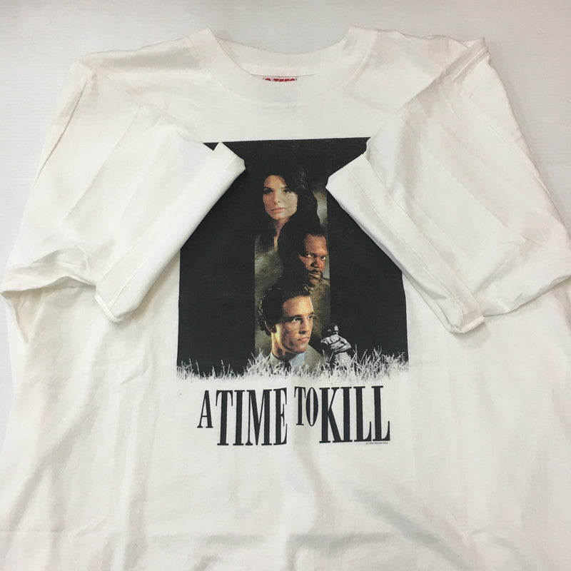 【中古品】【メンズ】 Q-TEES キューティーズ 90's A TIME TO KILL S/S PRINT T-SHIRT 90年代 ア タイムトゥー キル ショートスリーブ プリント Tシャツ 半袖 トップス 145-250608-kk-30-tei サイズ：XL カラー：ホワイト 万代Net店