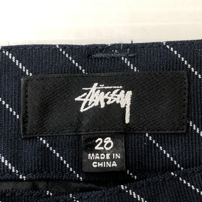 【中古品】【メンズ】 24SS VOLUME PLEATED SHORT WRINKLED STRIPE 112314 リンクルストライプ ボリューム プリーツハーフパンツ ボトムス ショートパンツ ショーツ 153-250618-kk-25-fuzh サイズ：28 カラー：ネイビー 万代Net店