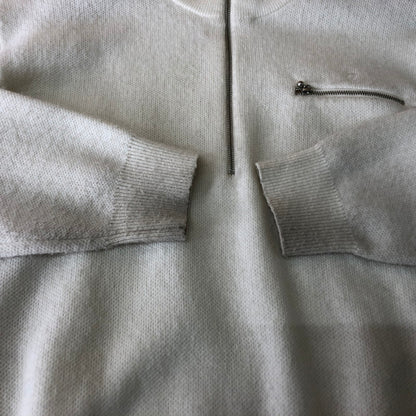 【中古品】【メンズ】 STUSSY ステューシー 24SS HALF ZIP MOCK NECK SWEATER 117219 ハーフジップ モックネック セーター 長袖 トップス トレーナー 142-251120-yy-06-tei サイズ：S カラー：アイボリー 万代Net店