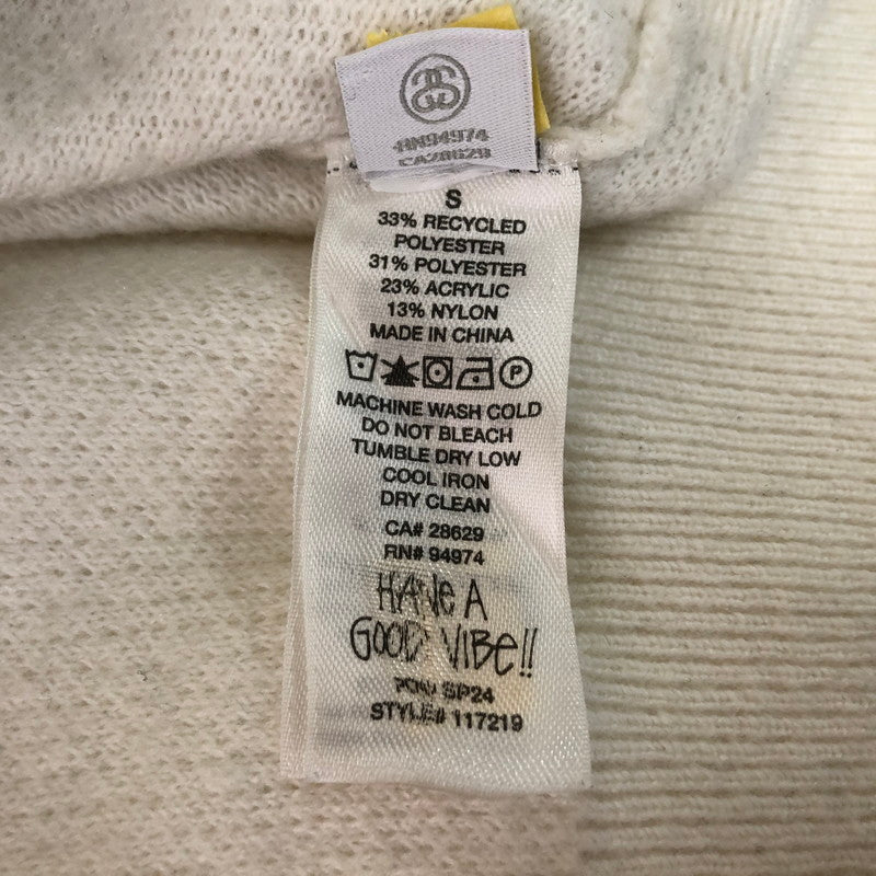 【中古品】【メンズ】 STUSSY ステューシー 24SS HALF ZIP MOCK NECK SWEATER 117219 ハーフジップ モックネック セーター 長袖 トップス トレーナー 142-251120-yy-06-tei サイズ：S カラー：アイボリー 万代Net店