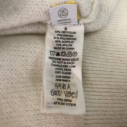 【中古品】【メンズ】 STUSSY ステューシー 24SS HALF ZIP MOCK NECK SWEATER 117219 ハーフジップ モックネック セーター 長袖 トップス トレーナー 142-251120-yy-06-tei サイズ：S カラー：アイボリー 万代Net店