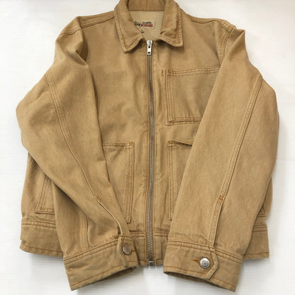 【中古品】【メンズ】 STUSSY ステューシー DENIM ZIP WORK JACKET 115682 デニム ジップ ワークジャケット ライトアウター 142-250618-kk-08-fuz サイズ：S カラー：ベージュ 万代Net店