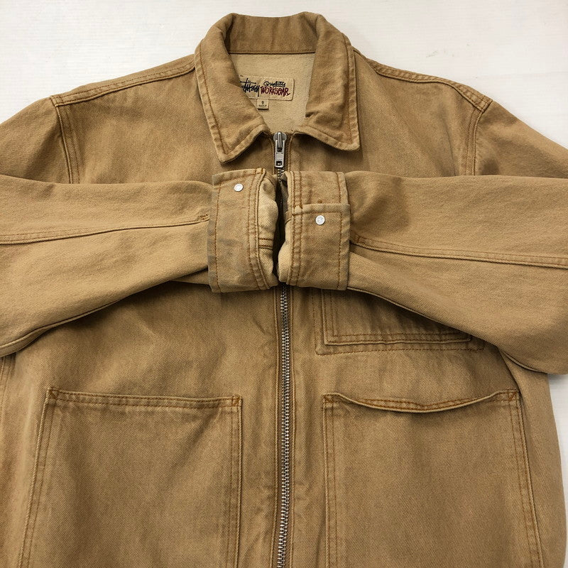 【中古品】【メンズ】 STUSSY ステューシー DENIM ZIP WORK JACKET 115682 デニム ジップ ワークジャケット ライトアウター 142-250618-kk-08-fuz サイズ：S カラー：ベージュ 万代Net店