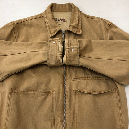 【中古品】【メンズ】 STUSSY ステューシー DENIM ZIP WORK JACKET 115682 デニム ジップ ワークジャケット ライトアウター 142-250618-kk-08-fuz サイズ：S カラー：ベージュ 万代Net店