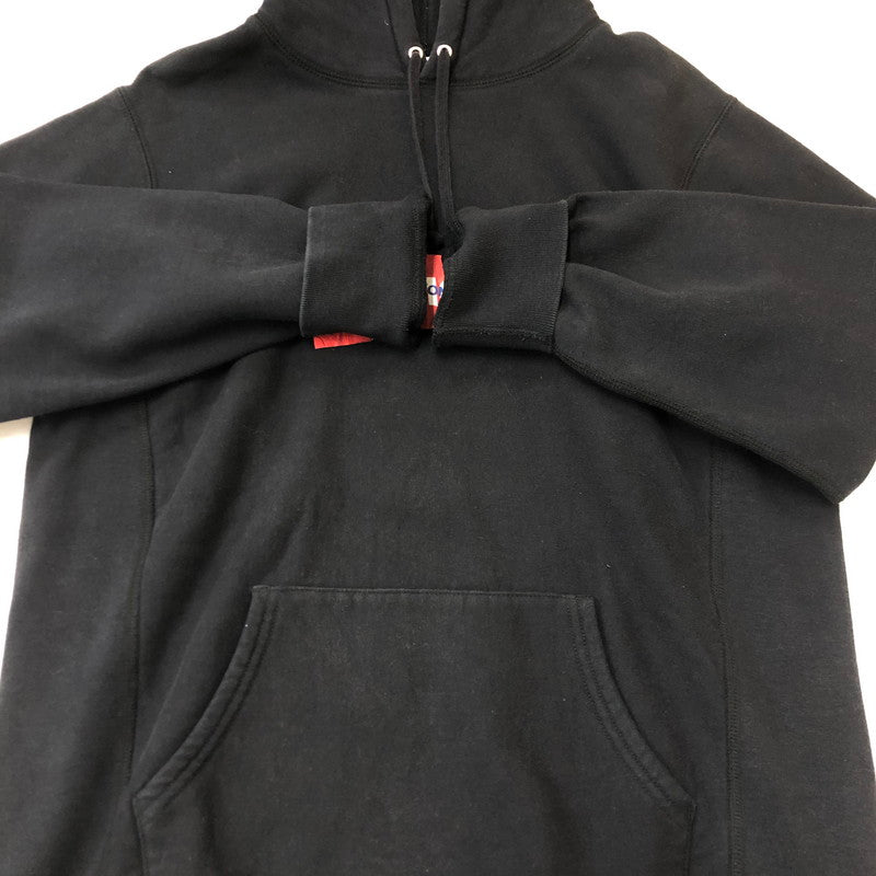 【中古品】【メンズ】 Supreme シュプリーム × COMME des GARCONS コムデギャルソン 別注 コラボ 17SS BOX LOGO HOODED SWEATSHIRT ボックスロゴ フーデッドスウェットシャツ トップス プルオーバーパーカー 149-250731-kk-06-tei サイズ：L カラー：ブラック 万代Net店