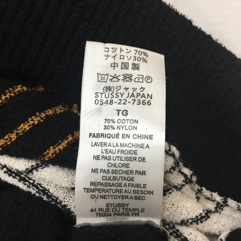 【中古品】【メンズ】 STUSSY ステューシー TEXTURED SS POLO SWEATER 117167 テクスチャード ショートスリーブ ポロ セーター トップス 半袖 ポロシャツ 142-250612-KS-05-fuz サイズ：XL カラー：ブラックストライプ 万代Net店