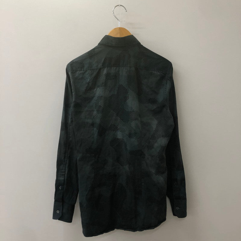 【中古品】【メンズ】 GUCCI グッチ COTTON L/S SHIRT 189474 Z3219 コットン ロングスリーブ シャツ 長袖 トップス カモ柄 141-250616-KS-03-tei サイズ：28 カラー：ネイビー 万代Net店