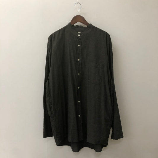【中古品】【メンズ】 GOLD ゴールド 21AW VAT DYE CHAMBRAY BAND COLLAR L/S SHIRT GL28663 ヴァット ダイ シャンブレー バンドカラー ロングスリーブシャツ 長袖 トップス 145-250618-kk-11-tei サイズ：L カラー：ブラック 万代Net店