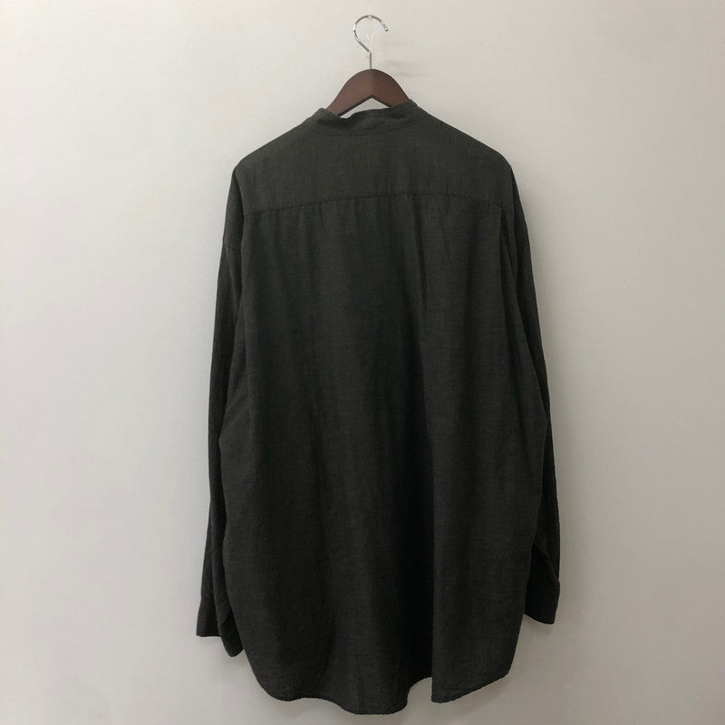 【中古品】【メンズ】 GOLD ゴールド 21AW VAT DYE CHAMBRAY BAND COLLAR L/S SHIRT GL28663 ヴァット ダイ シャンブレー バンドカラー ロングスリーブシャツ 長袖 トップス 145-250618-kk-11-tei サイズ：L カラー：ブラック 万代Net店