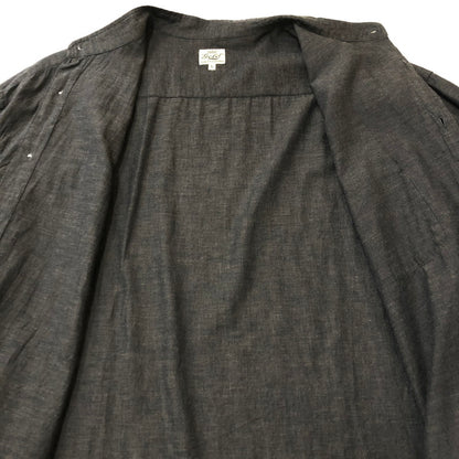 【中古品】【メンズ】 GOLD ゴールド 21AW VAT DYE CHAMBRAY BAND COLLAR L/S SHIRT GL28663 ヴァット ダイ シャンブレー バンドカラー ロングスリーブシャツ 長袖 トップス 145-250618-kk-11-tei サイズ：L カラー：ブラック 万代Net店
