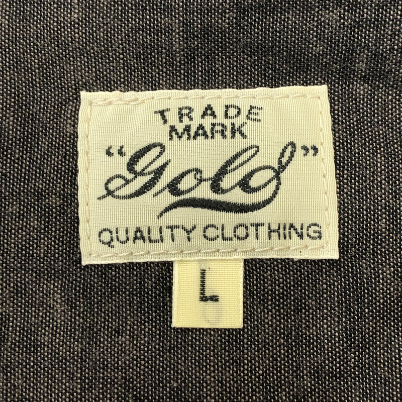 【中古品】【メンズ】 GOLD ゴールド 21AW VAT DYE CHAMBRAY BAND COLLAR L/S SHIRT GL28663 ヴァット ダイ シャンブレー バンドカラー ロングスリーブシャツ 長袖 トップス 145-250618-kk-11-tei サイズ：L カラー：ブラック 万代Net店