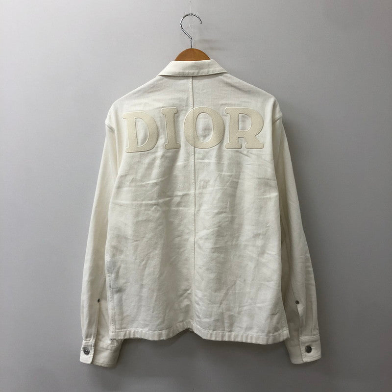 【中古品】【メンズ】 Christian Dior クリスチャンディオール 21SS LOGO EMBROIDERED DENIM JACKET 013D488C240X ロゴ 刺繍 デニムジャケット ライトアウター 141-250622-KS-04-tei サイズ：44 カラー：ホワイト 万代Net店
