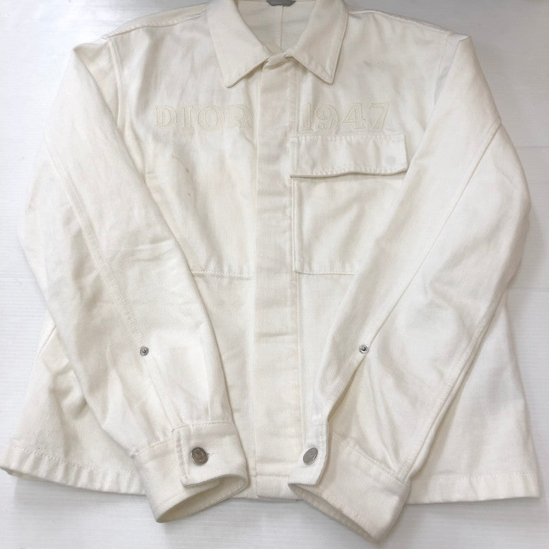 【中古品】【メンズ】 Christian Dior クリスチャンディオール 21SS LOGO EMBROIDERED DENIM JACKET 013D488C240X ロゴ 刺繍 デニムジャケット ライトアウター 141-250622-KS-04-tei サイズ：44 カラー：ホワイト 万代Net店