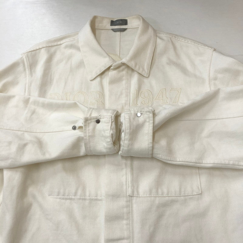 【中古品】【メンズ】 Christian Dior クリスチャンディオール 21SS LOGO EMBROIDERED DENIM JACKET 013D488C240X ロゴ 刺繍 デニムジャケット ライトアウター 141-250622-KS-04-tei サイズ：44 カラー：ホワイト 万代Net店