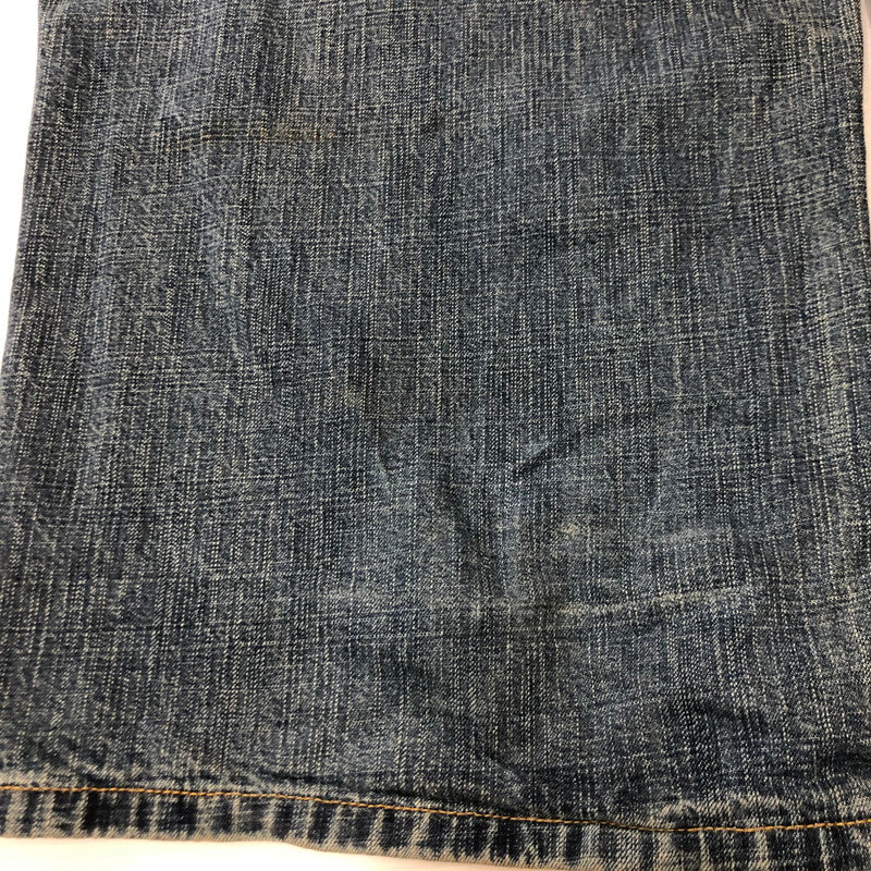 【中古品】【メンズ】 PLATINUM FUBU プラチナムフブ × HARLEM GLOBETROTTERS ハーレム グローブトロッターズ 別注 コラボ BAGGY DENIM PANTS バギー デニム パンツ ボトムス 158-250621-yo-30-tei サイズ：W48 L34 カラー：インディゴ 万代Net店