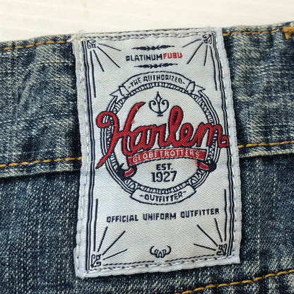 【中古品】【メンズ】 PLATINUM FUBU プラチナムフブ × HARLEM GLOBETROTTERS ハーレム グローブトロッターズ 別注 コラボ BAGGY DENIM PANTS バギー デニム パンツ ボトムス 158-250621-yo-30-tei サイズ：W48 L34 カラー：インディゴ 万代Net店
