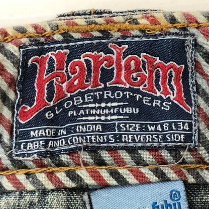 【中古品】【メンズ】 PLATINUM FUBU プラチナムフブ × HARLEM GLOBETROTTERS ハーレム グローブトロッターズ 別注 コラボ BAGGY DENIM PANTS バギー デニム パンツ ボトムス 158-250621-yo-30-tei サイズ：W48 L34 カラー：インディゴ 万代Net店