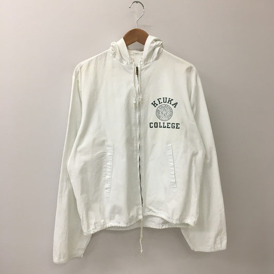 【中古品】【メンズ】 Champion チャンピオン COLLEGE PRINT HOODED SWINGTOP JACKET VINTAGE カレッジプリント フーデッド スウィングトップジャケット ライトアウター ヴィンテージ 145-250628-kk-19-tei サイズ：M カラー：ホワイト 万代Net店