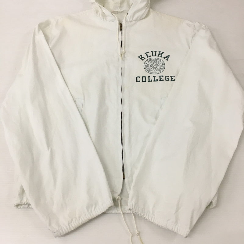 【中古品】【メンズ】 Champion チャンピオン COLLEGE PRINT HOODED SWINGTOP JACKET VINTAGE カレッジプリント フーデッド スウィングトップジャケット ライトアウター ヴィンテージ 145-250628-kk-19-tei サイズ：M カラー：ホワイト 万代Net店