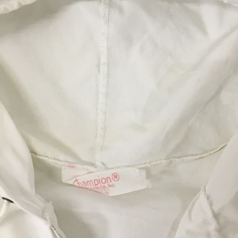 【中古品】【メンズ】 Champion チャンピオン COLLEGE PRINT HOODED SWINGTOP JACKET VINTAGE カレッジプリント フーデッド スウィングトップジャケット ライトアウター ヴィンテージ 145-250628-kk-19-tei サイズ：M カラー：ホワイト 万代Net店