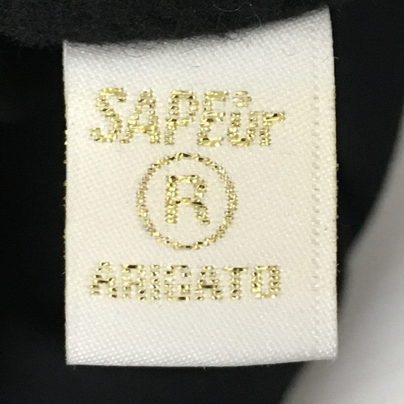 【中古美品】【メンズ】 SAPEur サプール WORLD MAP HOODIE A0022-223 ワールドマップフーディー トップス プルオーバーパーカー 142-250628-kk-07-fuz サイズ：L カラー：ブラック 万代Net店