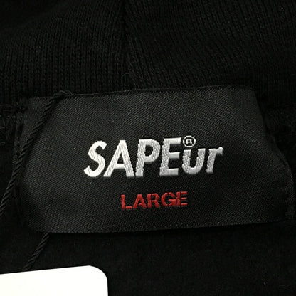 【中古美品】【メンズ】 SAPEur サプール WORLD MAP HOODIE A0022-223 ワールドマップフーディー トップス プルオーバーパーカー 142-250628-kk-07-fuz サイズ：L カラー：ブラック 万代Net店