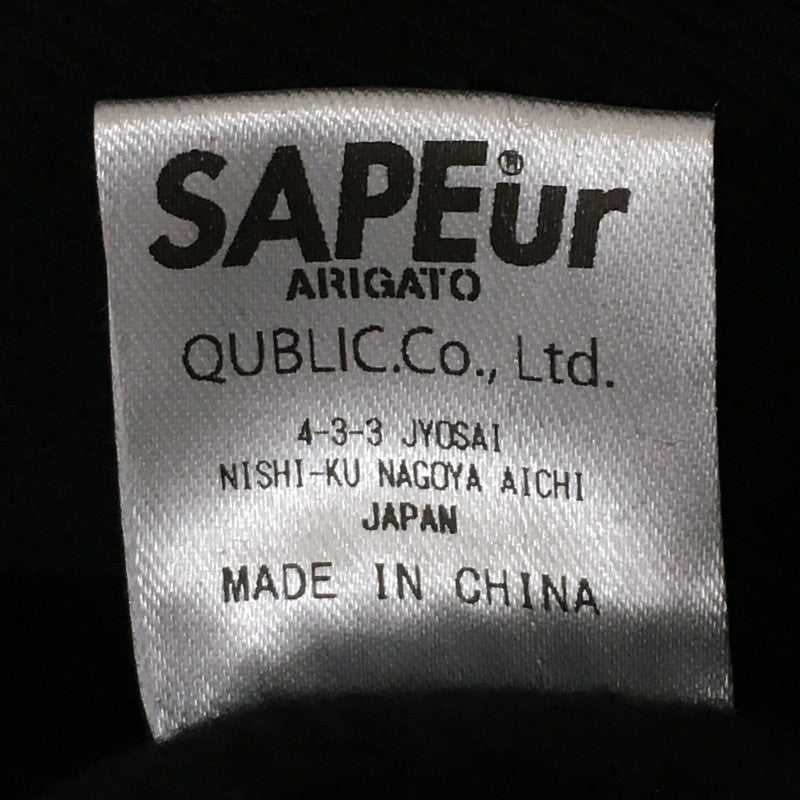 【中古美品】【メンズ】 SAPEur サプール WORLD MAP HOODIE A0022-223 ワールドマップフーディー トップス プルオーバーパーカー 142-250628-kk-07-fuz サイズ：L カラー：ブラック 万代Net店
