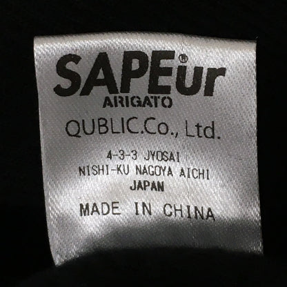 【中古美品】【メンズ】 SAPEur サプール WORLD MAP HOODIE A0022-223 ワールドマップフーディー トップス プルオーバーパーカー 142-250628-kk-07-fuz サイズ：L カラー：ブラック 万代Net店