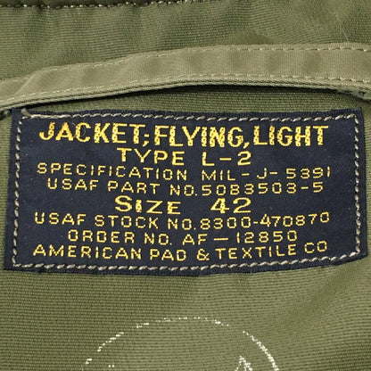 【中古品】【メンズ】 Buzz Rickson's バズリクソンズ Type L-2 AMERICAN PAD & TEXTILE CO. 36th FTR-BOMB SQ. BR14111 フライトジャケット アウター 145-250628-kk-18-fuz サイズ：42 カラー：カーキ 万代Net店