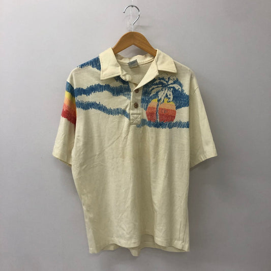 【現状渡し品】【メンズ】 oceanpacific オーシャンパシフィック 70's S/S POLO SHIRT VINTAGE 70年代 ショートスリーブ ポロシャツ 半袖 トップス ヴィンテージ 145-250629-kk-12-tei サイズ：L カラー：イエロー 万代Net店