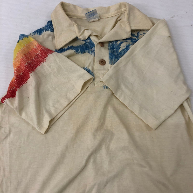 【現状渡し品】【メンズ】 oceanpacific オーシャンパシフィック 70's S/S POLO SHIRT VINTAGE 70年代 ショートスリーブ ポロシャツ 半袖 トップス ヴィンテージ 145-250629-kk-12-tei サイズ：L カラー：イエロー 万代Net店