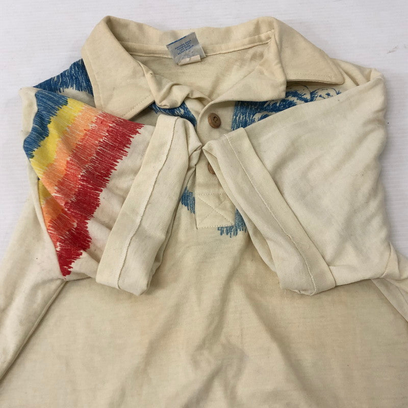 【現状渡し品】【メンズ】 oceanpacific オーシャンパシフィック 70's S/S POLO SHIRT VINTAGE 70年代 ショートスリーブ ポロシャツ 半袖 トップス ヴィンテージ 145-250629-kk-12-tei サイズ：L カラー：イエロー 万代Net店