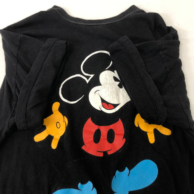 【現状渡し品】【メンズ】 UNKNOWN 90's MICKEY MOUSE S/S PRINT TEE 90年代 ミッキーマウス ショートスリーブ プリント Tシャツ 半袖 トップス 145-250629-kk-14-tei サイズ：表記無し 下記参照 カラー：ブラック 万代Net店
