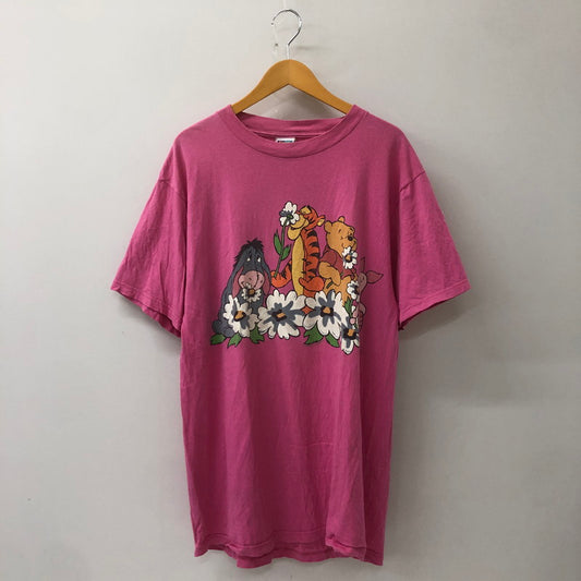 【中古品】【メンズ】 DISNEY ディズニー 90's POOH FRIENDS PRINT TEE 90年代 プー フレンド プリント Tシャツ 半袖 トップス 145-250629-kk-10-tei サイズ：L カラー：ピンク 万代Net店