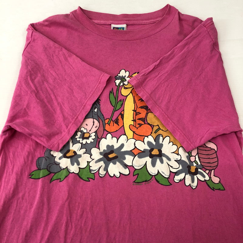 【中古品】【メンズ】 DISNEY ディズニー 90's POOH FRIENDS PRINT TEE 90年代 プー フレンド プリント Tシャツ 半袖 トップス 145-250629-kk-10-tei サイズ：L カラー：ピンク 万代Net店