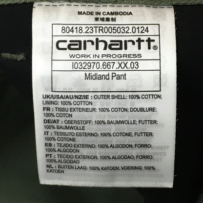 【中古品】【メンズ】 Carhartt WIP カーハート ワークインプログレス MIDLAND PANT I032970 ミッドランドパンツ ボトムス 156-250628-kk-27-tei サイズ：34 カラー：DOLLAR GREEN 万代Net店