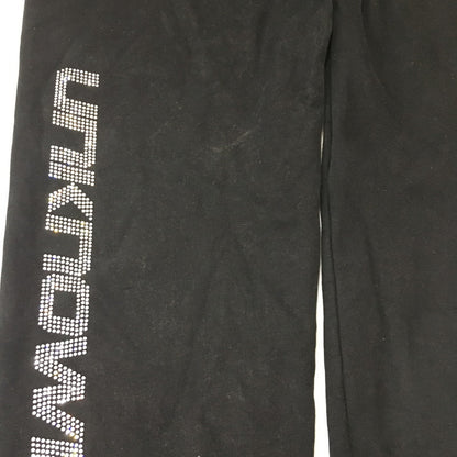 【中古品】【メンズ】 UNKNOWN LONDON アンノウン・ロンドン 22SS SIGNATURE RHINESTONE JOGGER シグネチャー ラインストーン ジョガー ボトムス スウェットパンツ 153-250628-kk-22-tei サイズ：M カラー：ブラック 万代Net店