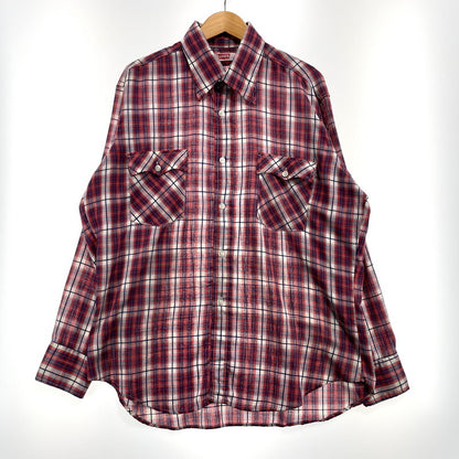 【中古品】【メンズ】 LEVI’S リーバイス 70's LS CHECK SHIRT VINTAGE 70年代 ロングスリーブ チェック シャツ 長袖 トップス ヴィンテージ 145-260828-yo-10-teih サイズ：XL カラー：レッド 万代Net店