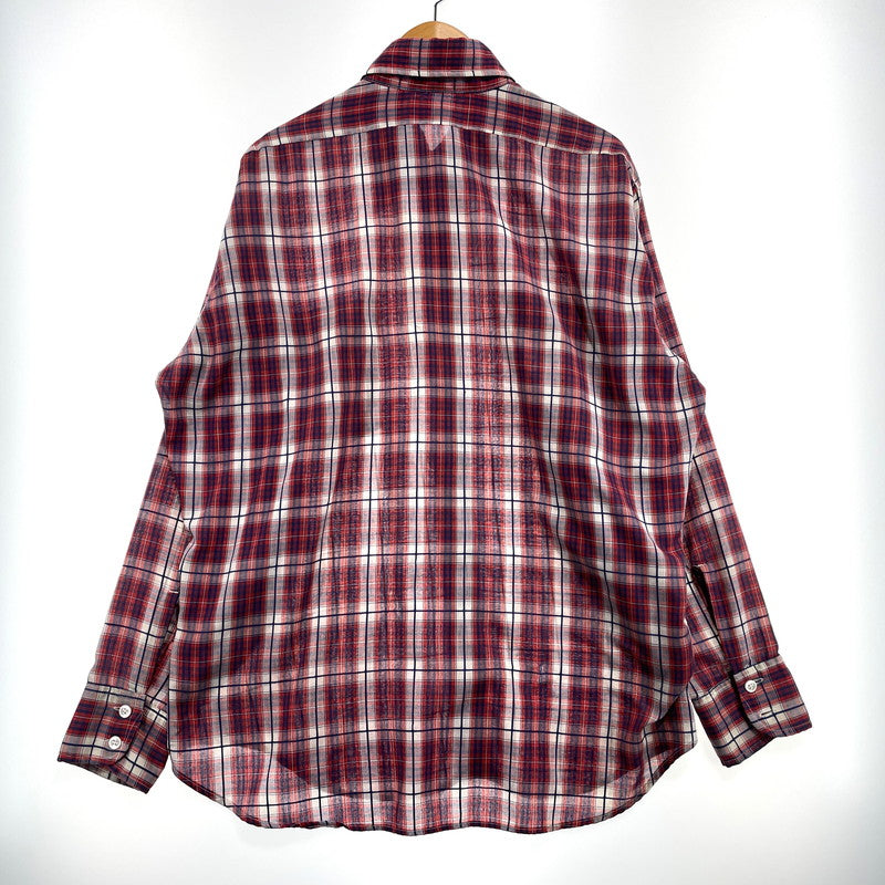 【中古品】【メンズ】 LEVI’S リーバイス 70's LS CHECK SHIRT VINTAGE 70年代 ロングスリーブ チェック シャツ 長袖 トップス ヴィンテージ 145-260828-yo-10-teih サイズ：XL カラー：レッド 万代Net店