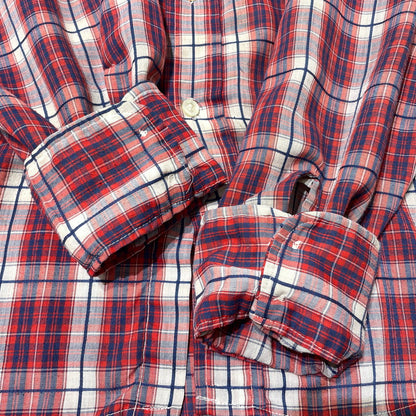 【中古品】【メンズ】 LEVI’S リーバイス 70's LS CHECK SHIRT VINTAGE 70年代 ロングスリーブ チェック シャツ 長袖 トップス ヴィンテージ 145-260828-yo-10-teih サイズ：XL カラー：レッド 万代Net店