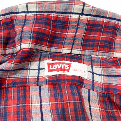 【中古品】【メンズ】 LEVI’S リーバイス 70's LS CHECK SHIRT VINTAGE 70年代 ロングスリーブ チェック シャツ 長袖 トップス ヴィンテージ 145-260828-yo-10-teih サイズ：XL カラー：レッド 万代Net店