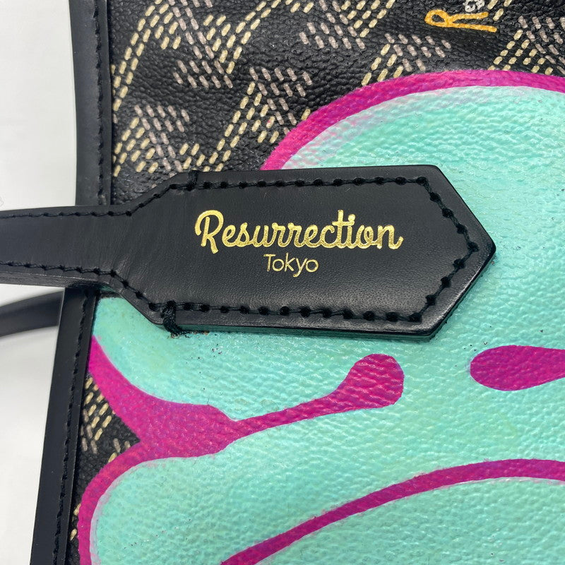 【中古品】【レディース】 TANGRAM タングラム × RYUJI KAMIYAMA カミヤマリュウジ × RESURRECTION レザレクション 別注 コラボ SPECIAL PAINT CART BAG TGS-G38 スペシャルペイント カートバッグ カバン 188-250630-KS-05-tei カラー：DARK BLACK 万代Net店
