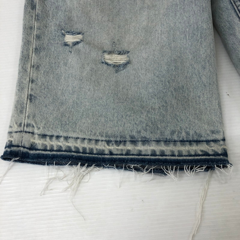 【中古品】【メンズ】 A BATHING APE アベイシングエイプ DESTROYED STA RELAXED FIT 13OZ DENIM SHORTS 001DSL301304M デストロイド スタ リラックスド フィット 13オンス デニムショーツ ボトムス ハーフパンツ ショートパンツ 158-250629-kk-30-tei サイズ：M カラー：ライトインディゴ 万代Net店