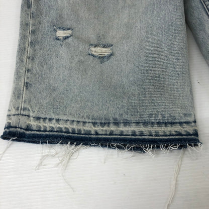 【中古品】【メンズ】 A BATHING APE アベイシングエイプ DESTROYED STA RELAXED FIT 13OZ DENIM SHORTS 001DSL301304M デストロイド スタ リラックスド フィット 13オンス デニムショーツ ボトムス ハーフパンツ ショートパンツ 158-250629-kk-30-tei サイズ：M カラー：ライトインディゴ 万代Net店