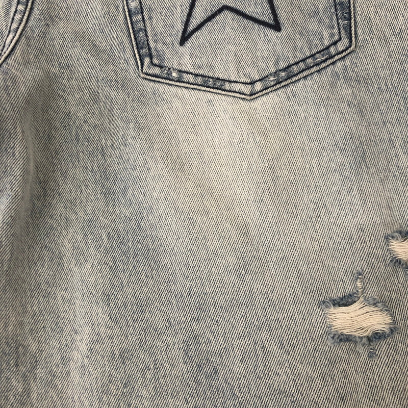 【中古品】【メンズ】 A BATHING APE アベイシングエイプ DESTROYED STA RELAXED FIT 13OZ DENIM SHORTS 001DSL301304M デストロイド スタ リラックスド フィット 13オンス デニムショーツ ボトムス ハーフパンツ ショートパンツ 158-250629-kk-30-tei サイズ：M カラー：ライトインディゴ 万代Net店