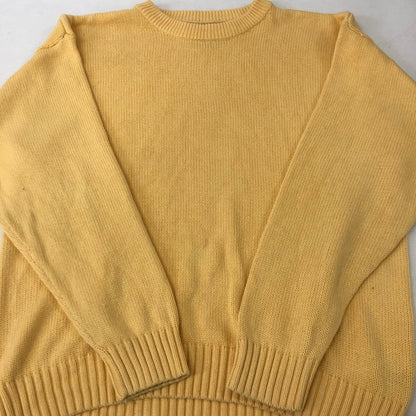 【中古品】【メンズ】 Eddie Bauer エディー・バウアー 90's COTTON KNIT SWEATER B769 90年代 コットン ニットセーター トップス 144-250629-kk-08-tei サイズ：L カラー：イエロー 万代Net店