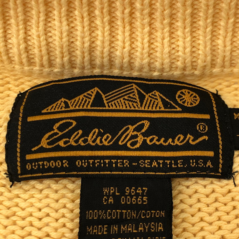 【中古品】【メンズ】 Eddie Bauer エディー・バウアー 90's COTTON KNIT SWEATER B769 90年代 コットン ニットセーター トップス 144-250629-kk-08-tei サイズ：L カラー：イエロー 万代Net店